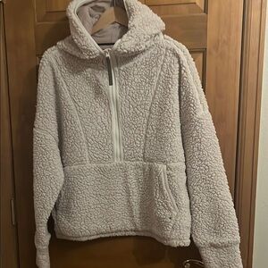 Prana Cream Teddy Jacket with Plush Fleece and High Collar